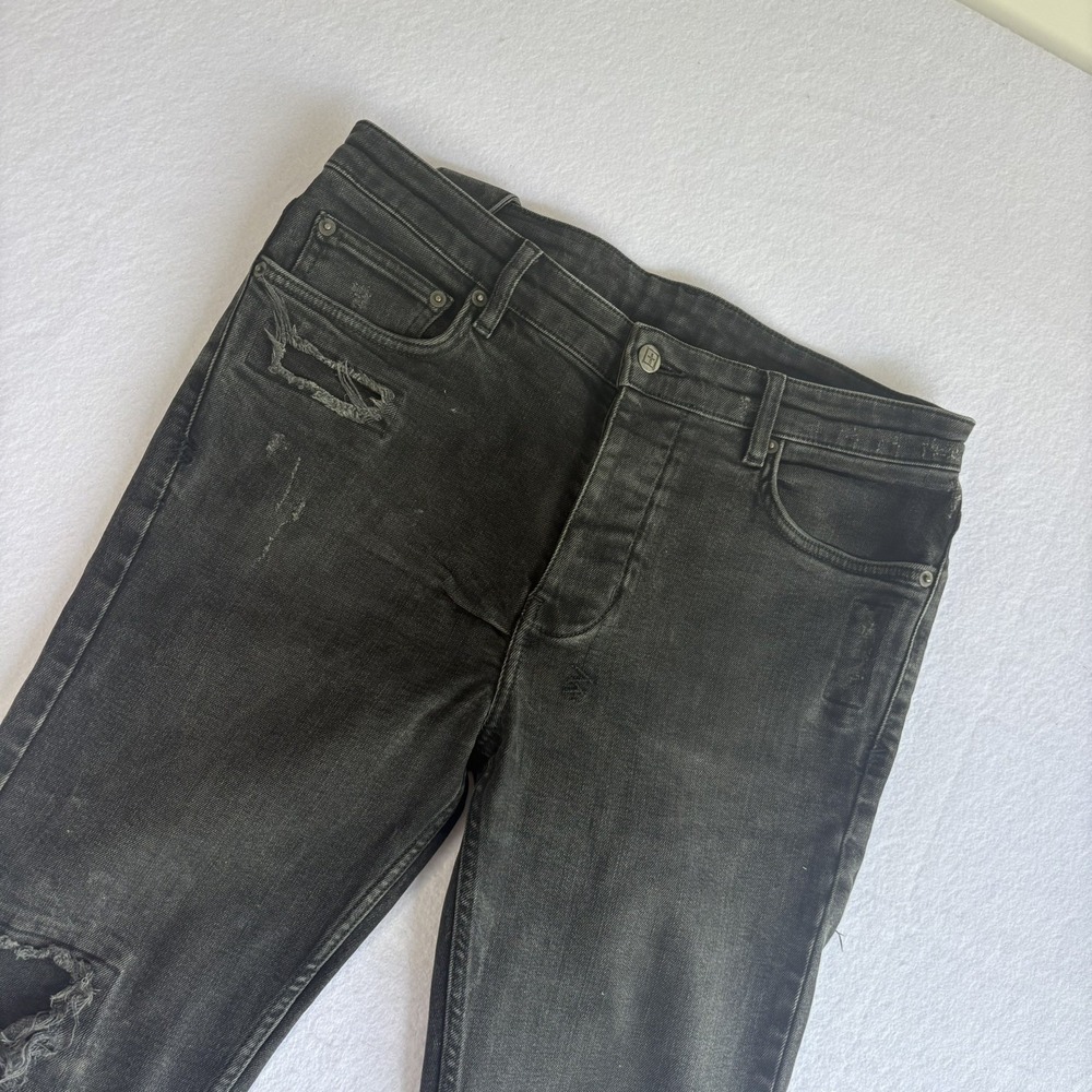 Ksubi Chitch Boneyard Jeans Men 32 Skinny Black Distressed Punk Goth Embroidered